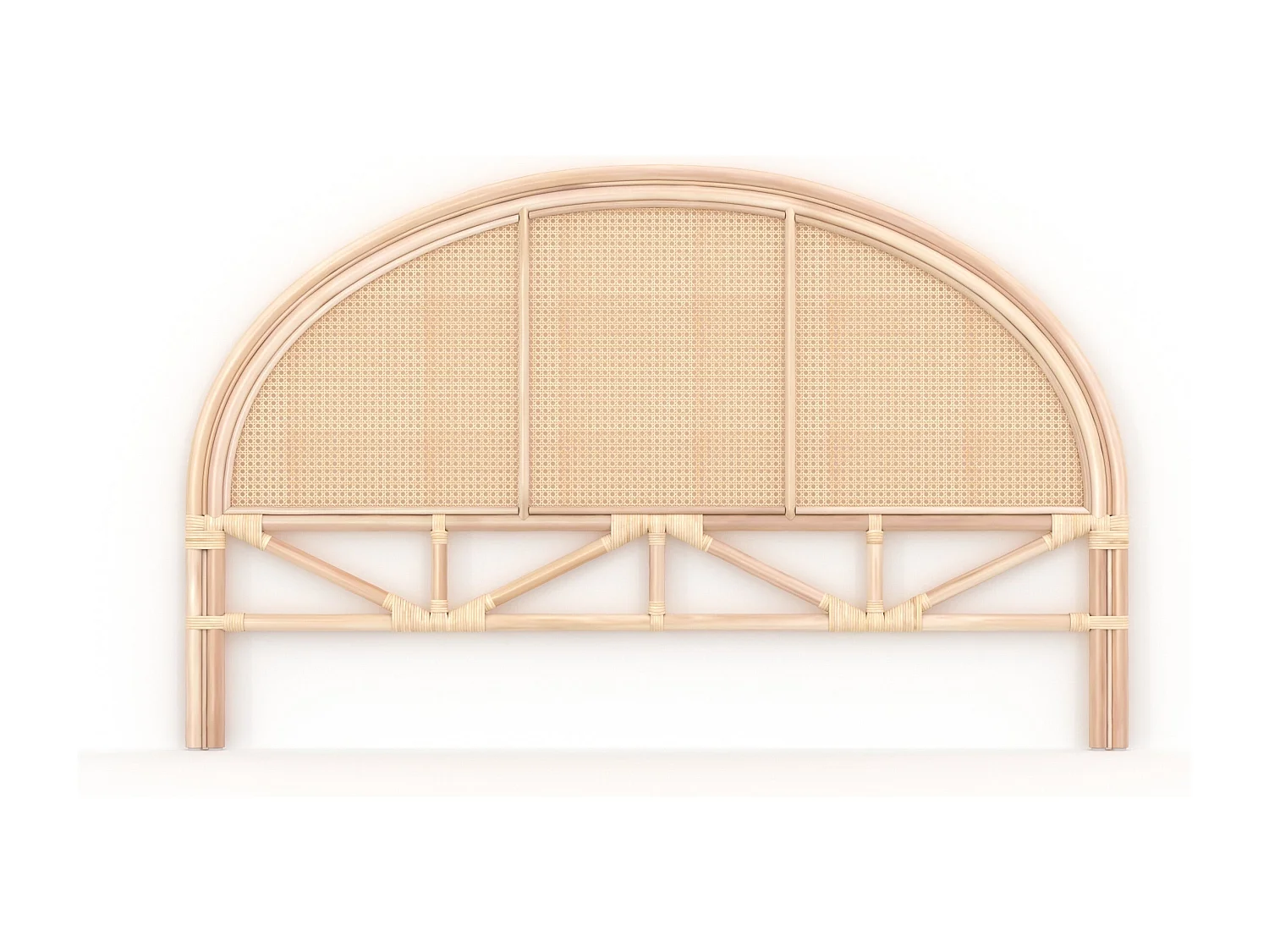 Testata da letto 140 cm in rattan naturale - Grace