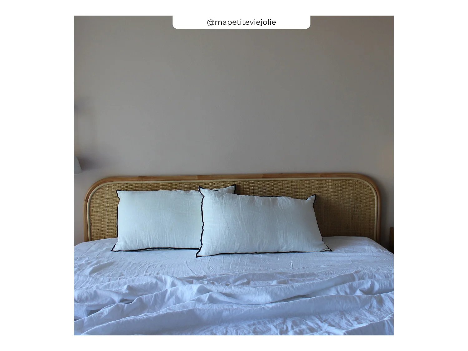 Testata da letto 140 cm in rattan naturale - Néora