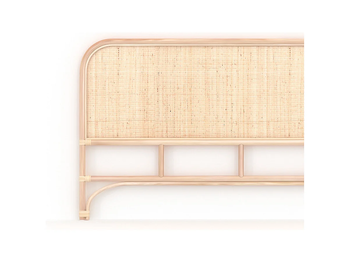 Testata da letto 140 cm in rattan naturale - Néora