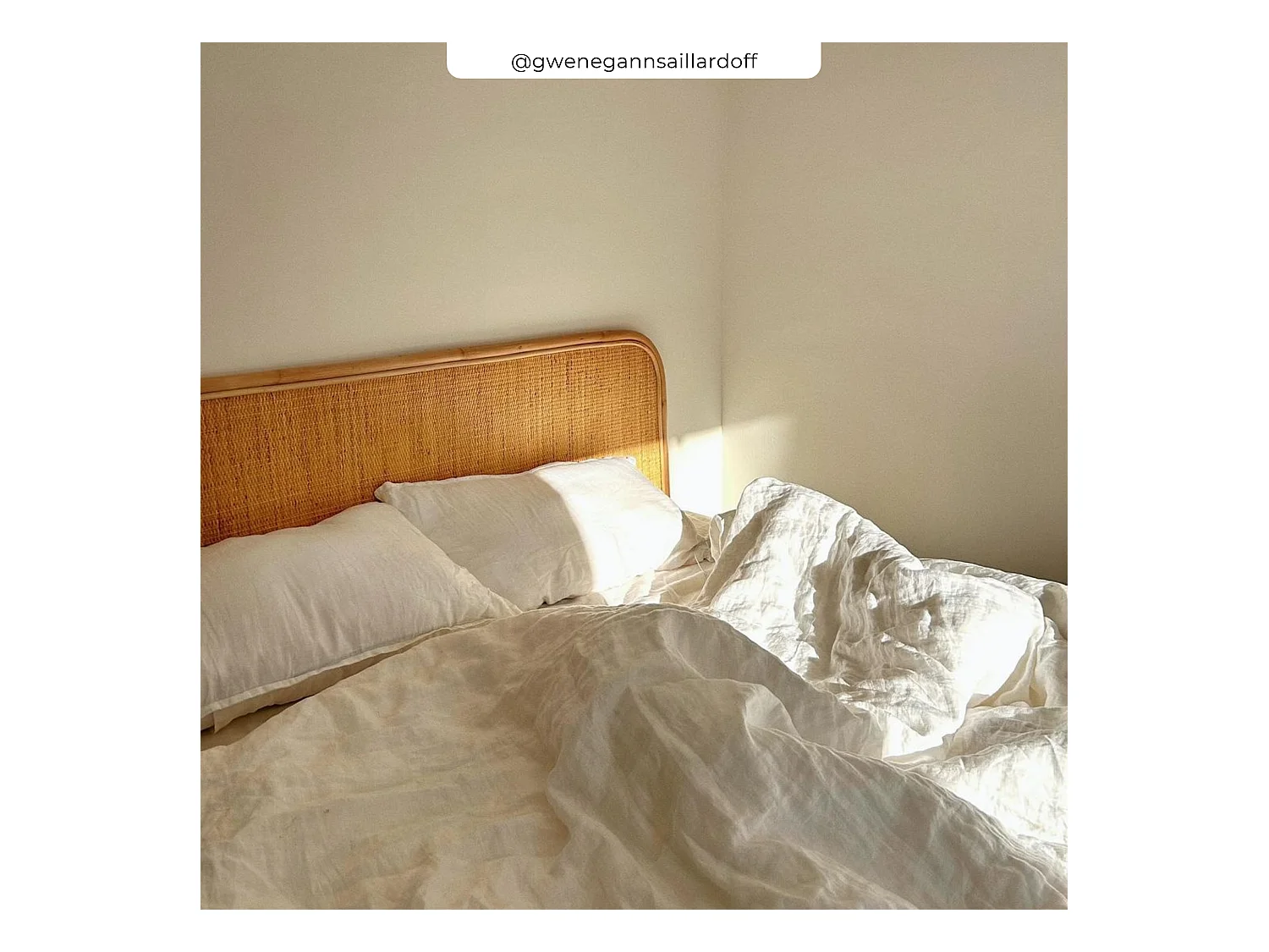 Testata da letto 140 cm in rattan naturale - Néora