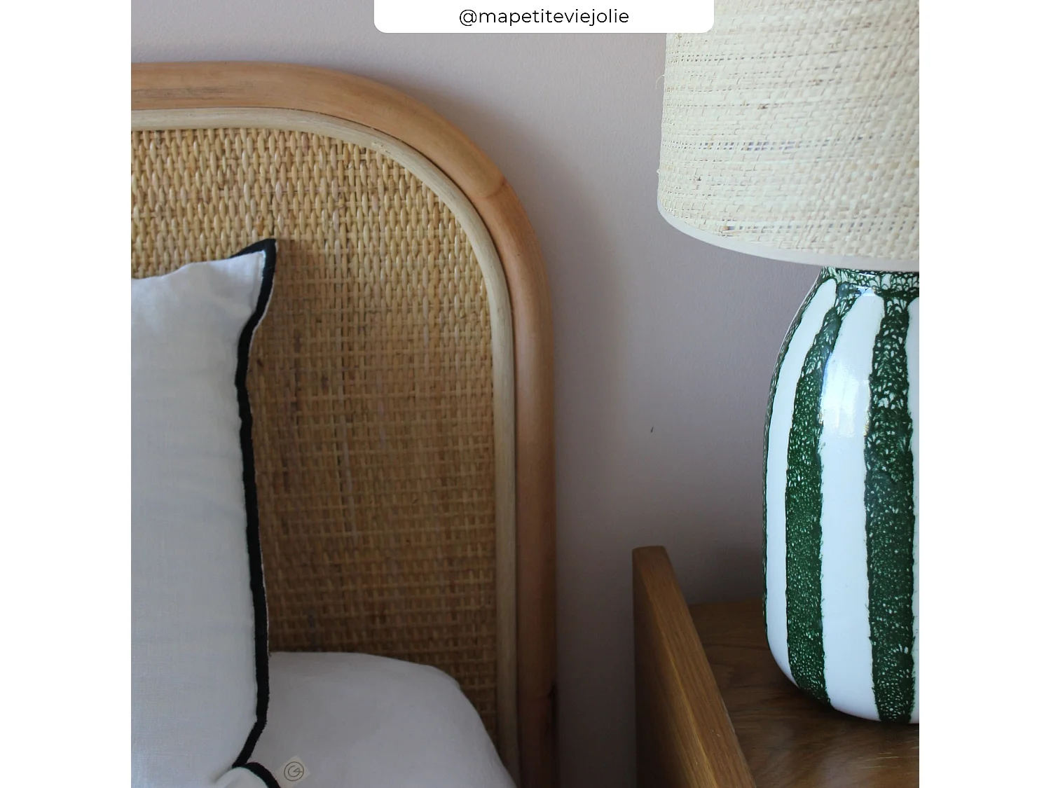 Testata da letto 140 cm in rattan naturale - Néora