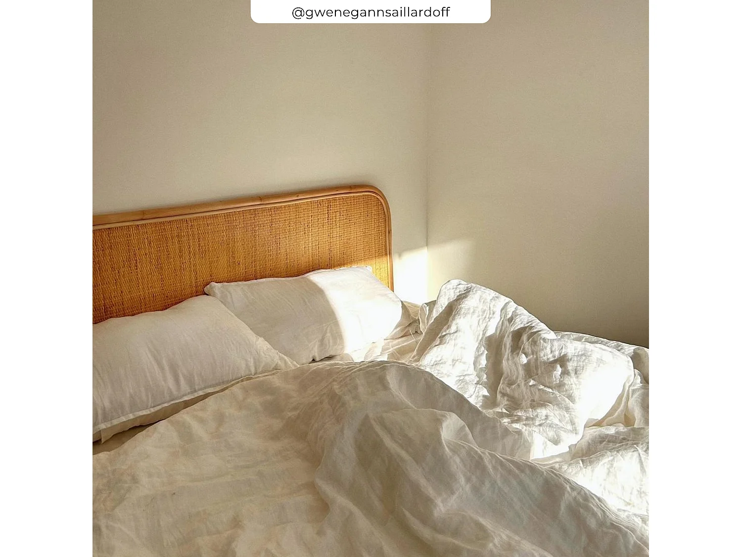 Testata da letto 140 cm in rattan naturale - Néora