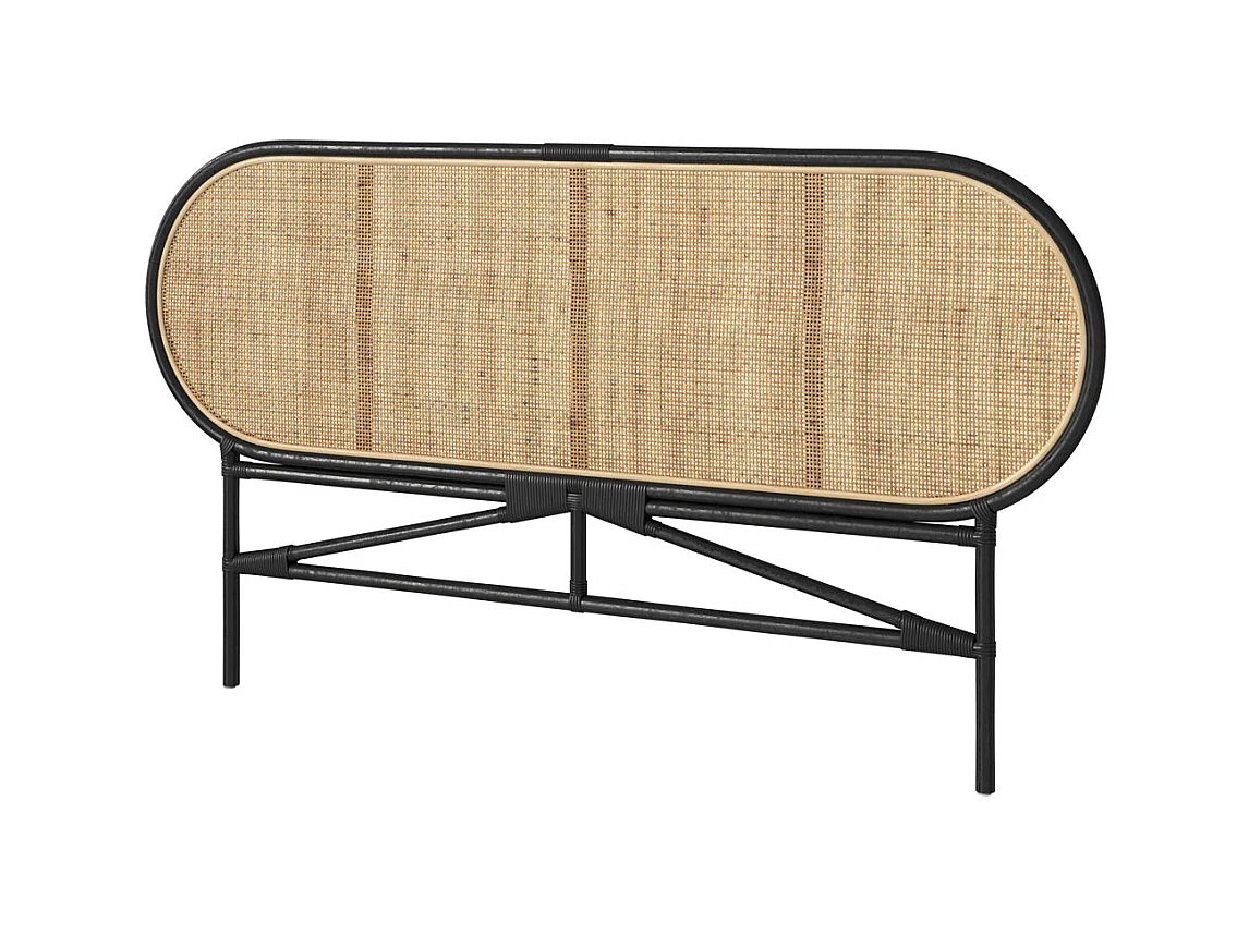 Cabecero de ratán natural y negro 140 cm - Navahino
