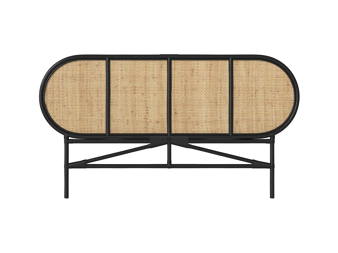 Cabecero de ratán natural y negro 140 cm - Navahino