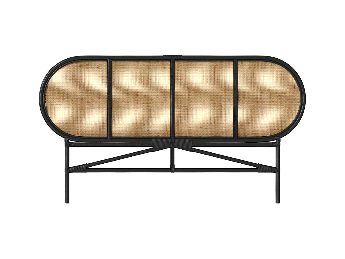 Cabecero de ratán natural y negro 140 cm - Navahino