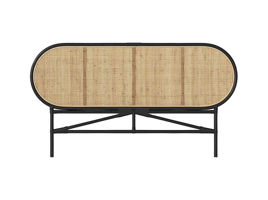 Tête de lit en rotin naturel et noir 140 cm - Navahino
