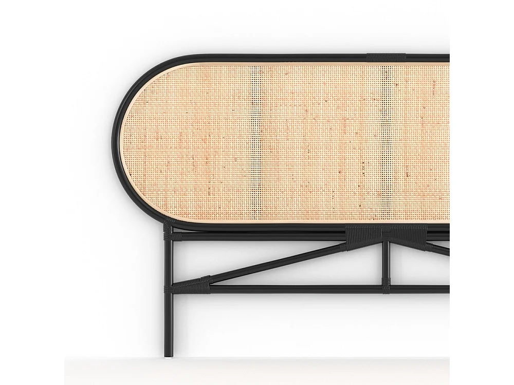 Tête de lit en rotin naturel et noir 140 cm - Navahino