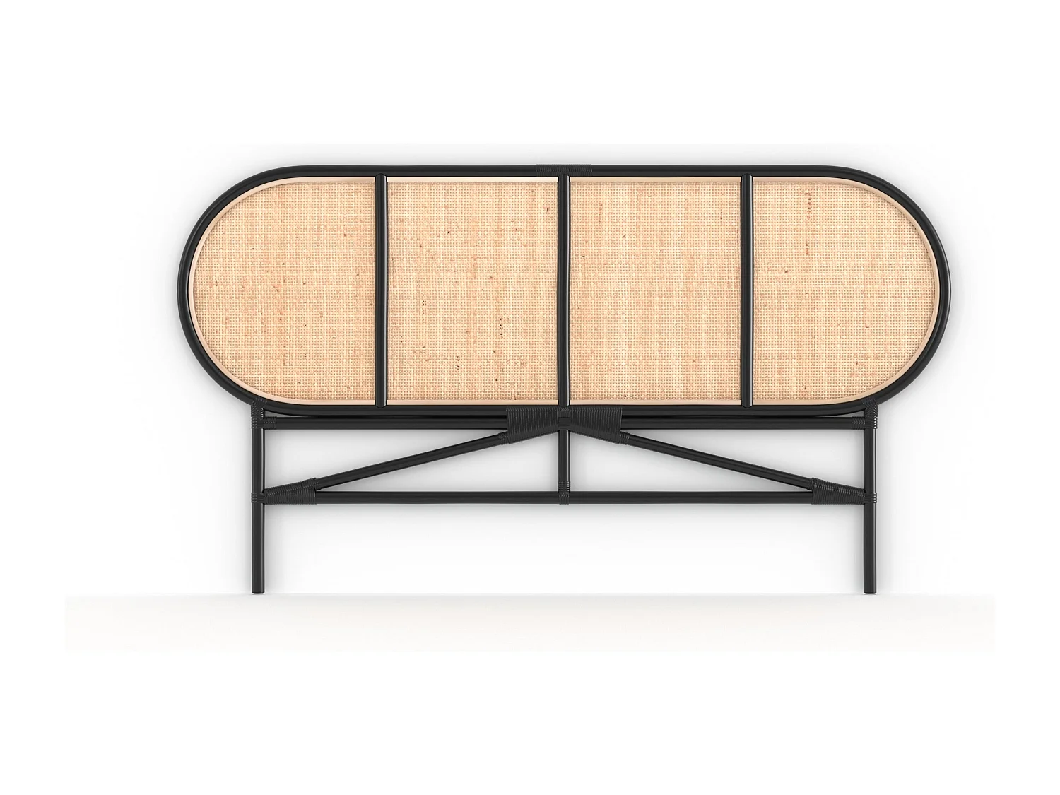 Tête de lit en rotin naturel et noir 140 cm - Navahino