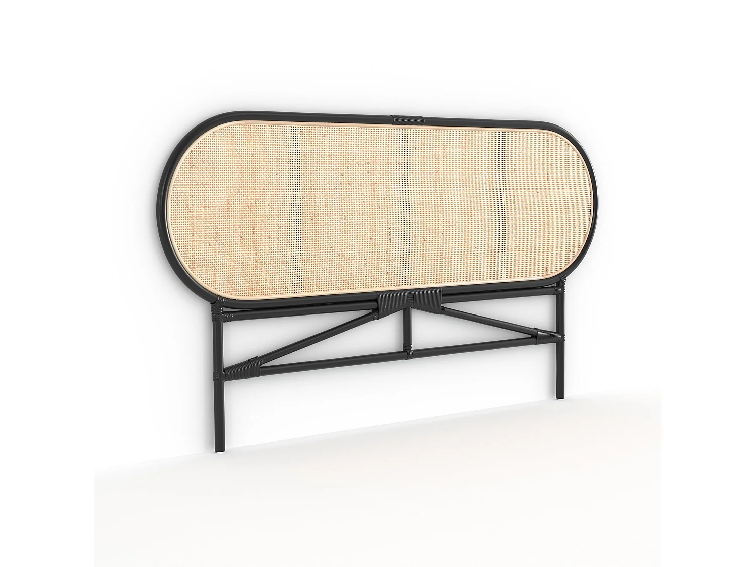 Tête de lit en rotin naturel et noir 140 cm - Navahino