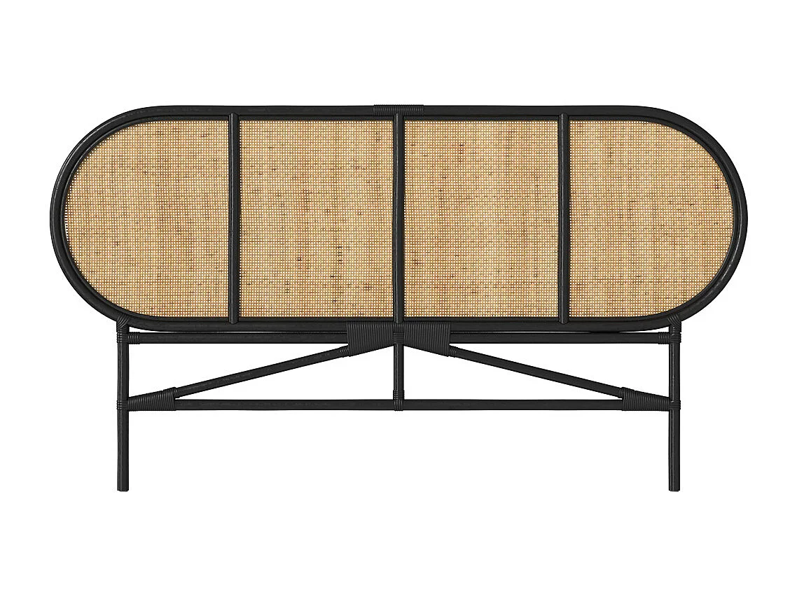 Tête de lit en rotin naturel et noir 140 cm - Navahino