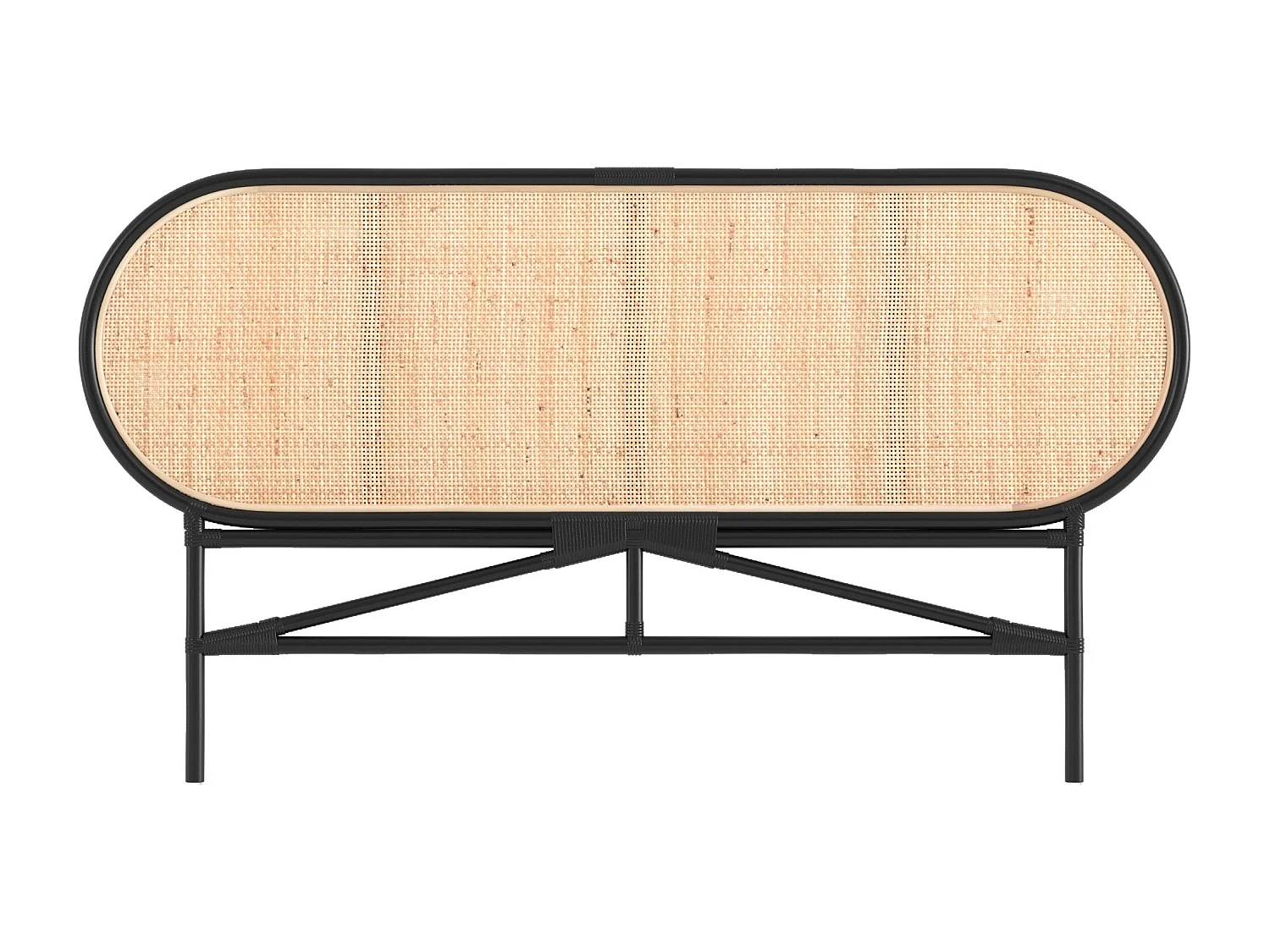 Tête de lit en rotin naturel et noir 140 cm - Navahino