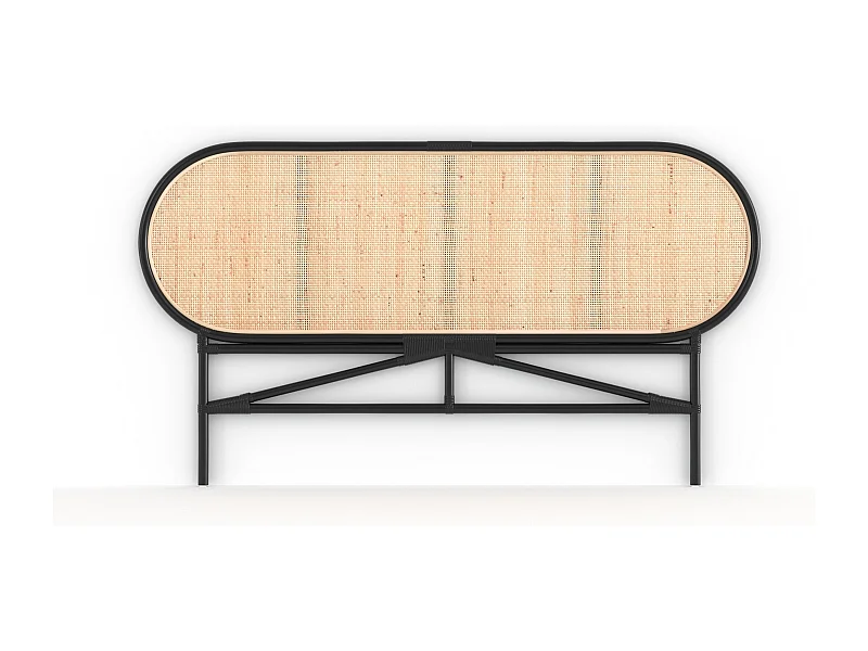Tête de lit en rotin naturel et noir 140 cm - Navahino