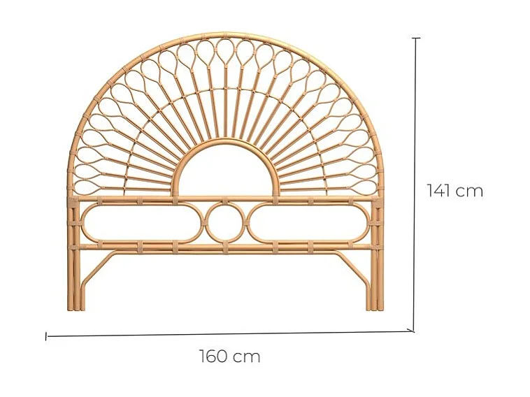 Tête de lit 160 cm en rotin naturel - Bahia