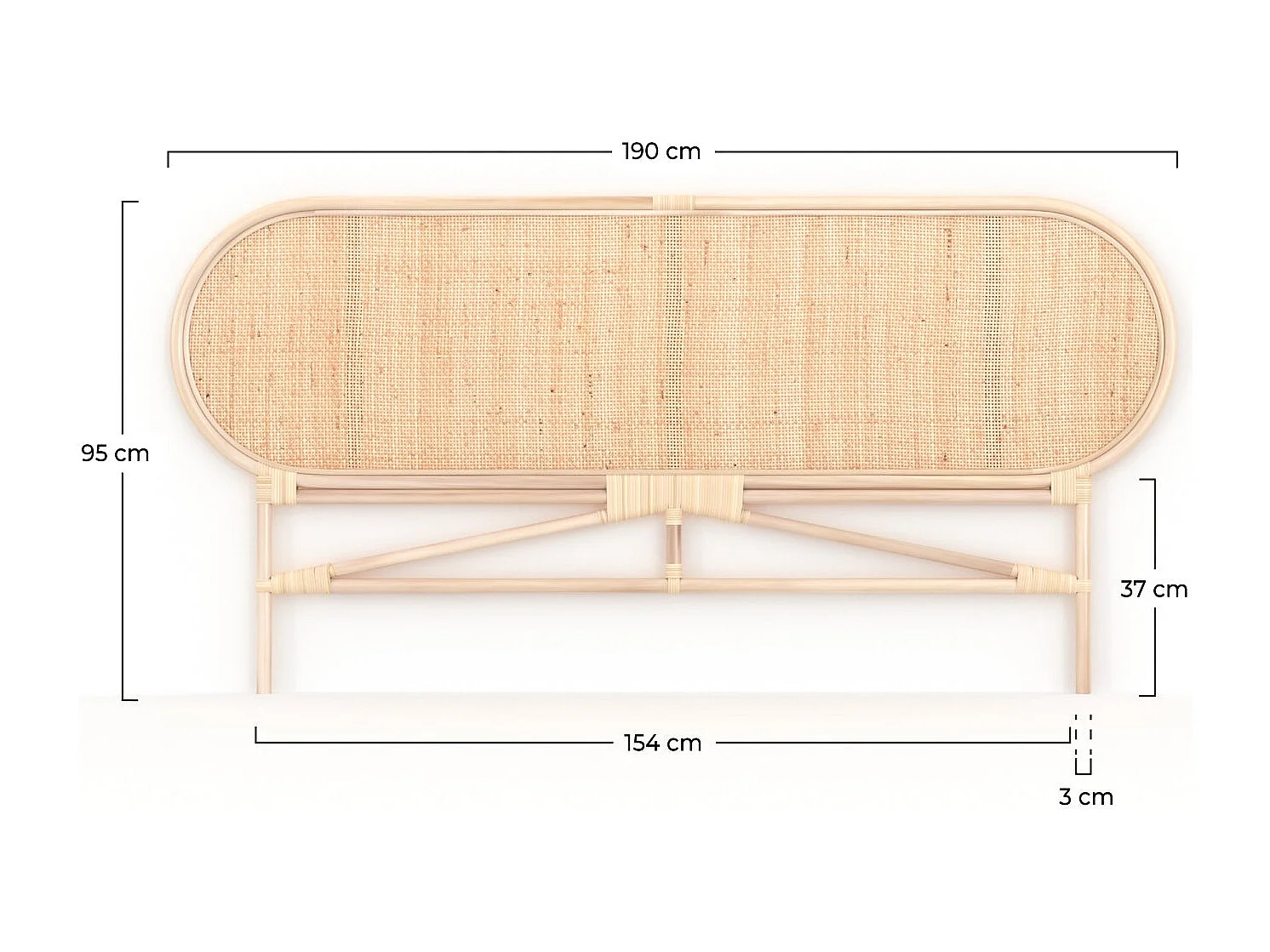 Cabecero de ratán natural 160 cm - Navahino