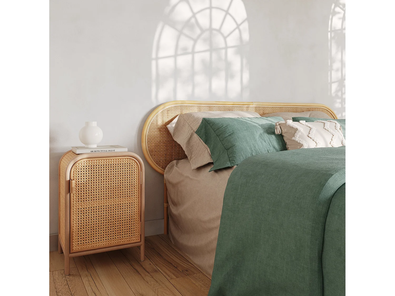 Cabecero de ratán natural 160 cm - Navahino