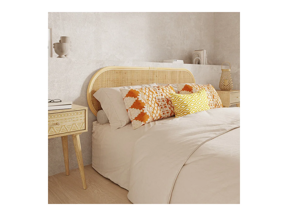 Tête de lit en rotin naturel 140 cm - Navahino