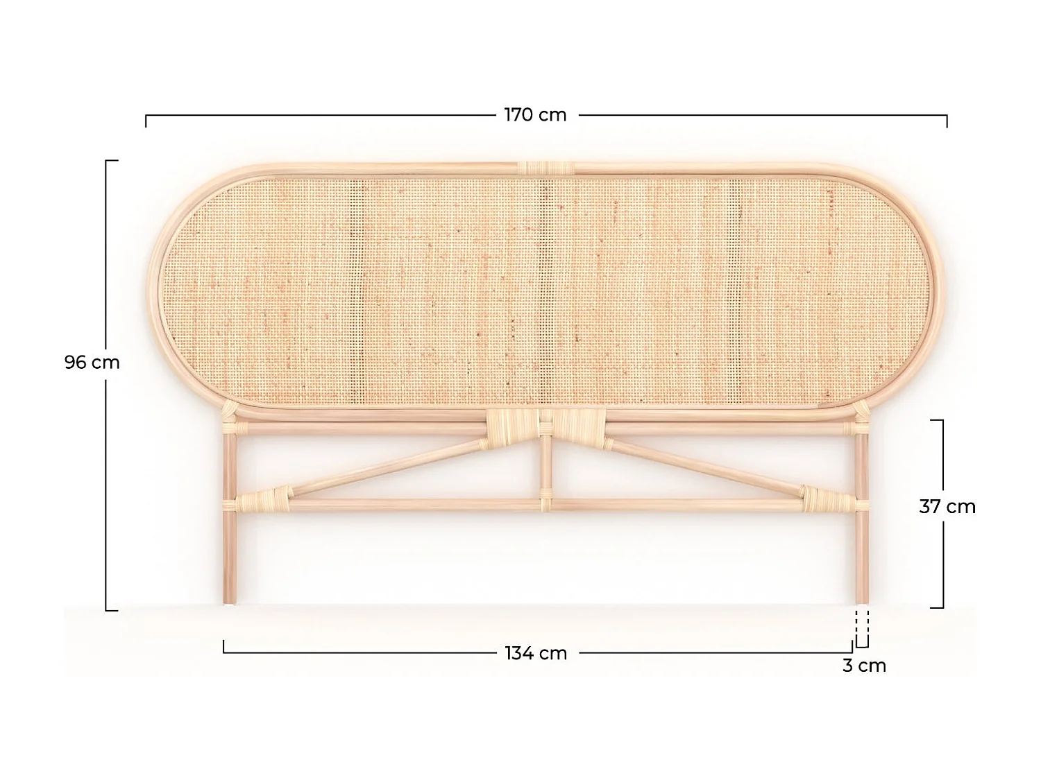 Cabecero de ratán natural 140 cm - Navahino