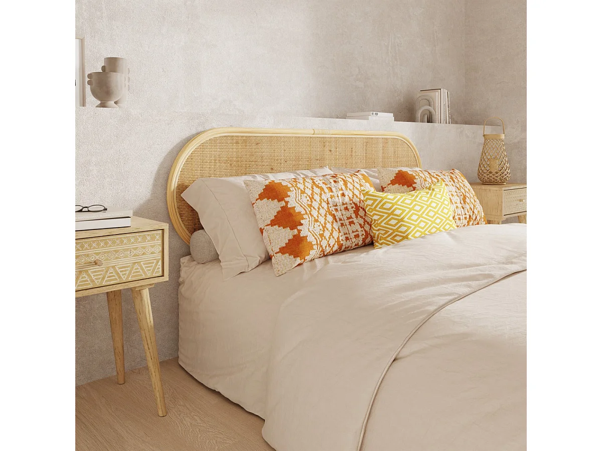 Testiera in rattan naturale 140 cm - Navahino