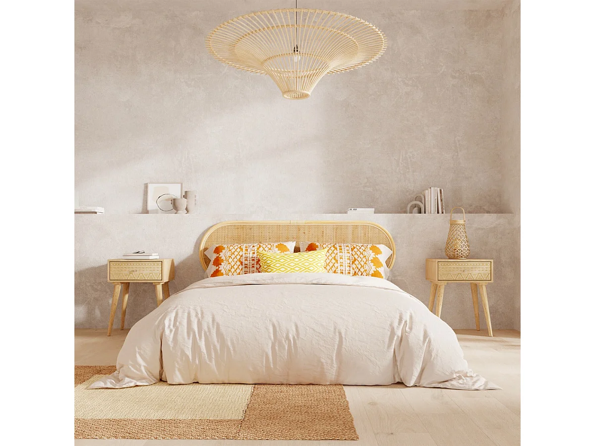 Testiera in rattan naturale 140 cm - Navahino