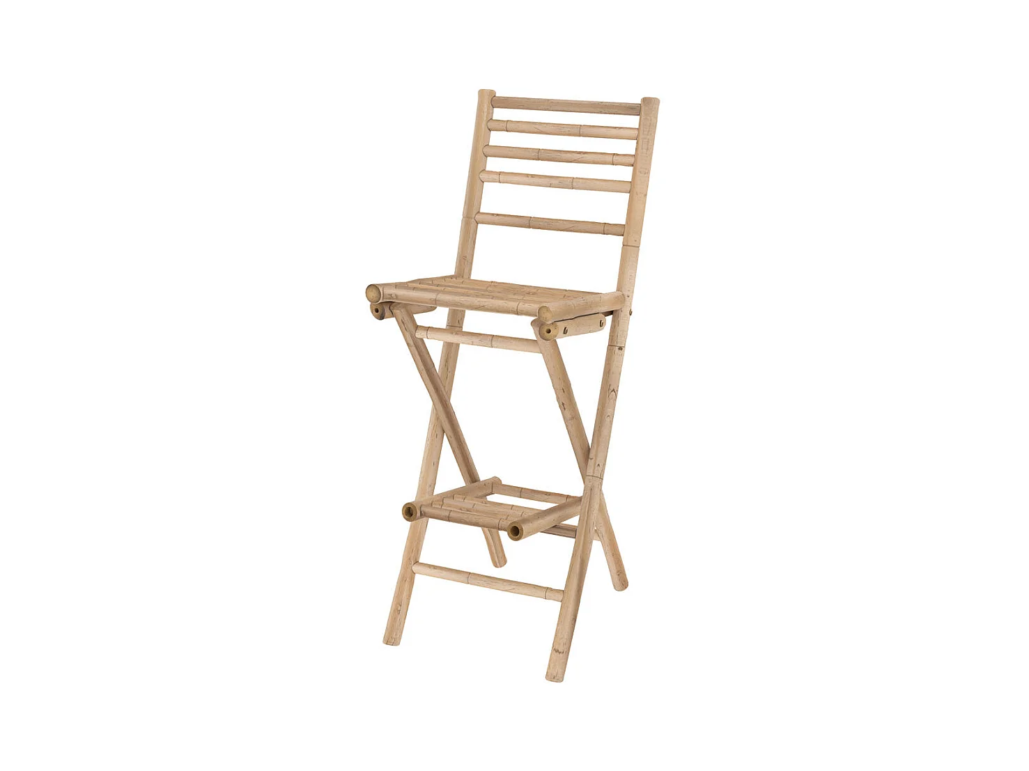 Ensemble bar et chaise de bar de jardin en bambou (lot de 2) - Vadella