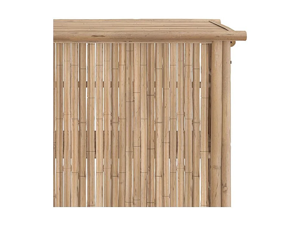 Ensemble bar et chaise de bar de jardin en bambou (lot de 2) - Vadella