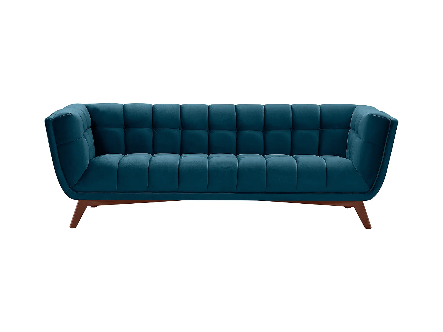 Sofá de 3 plazas en terciopelo azul oscuro - Mona