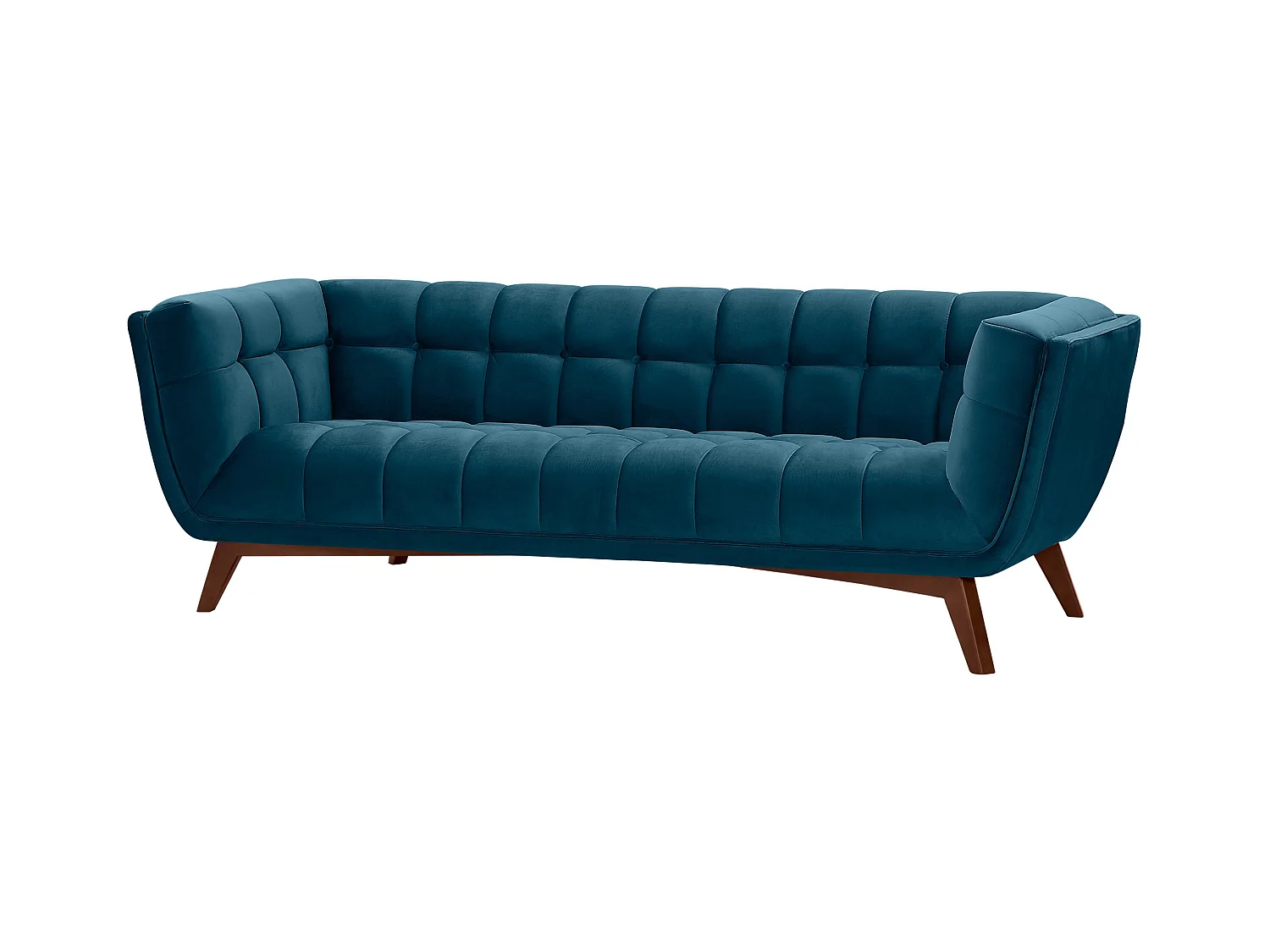 Sofá de 3 plazas en terciopelo azul oscuro - Mona