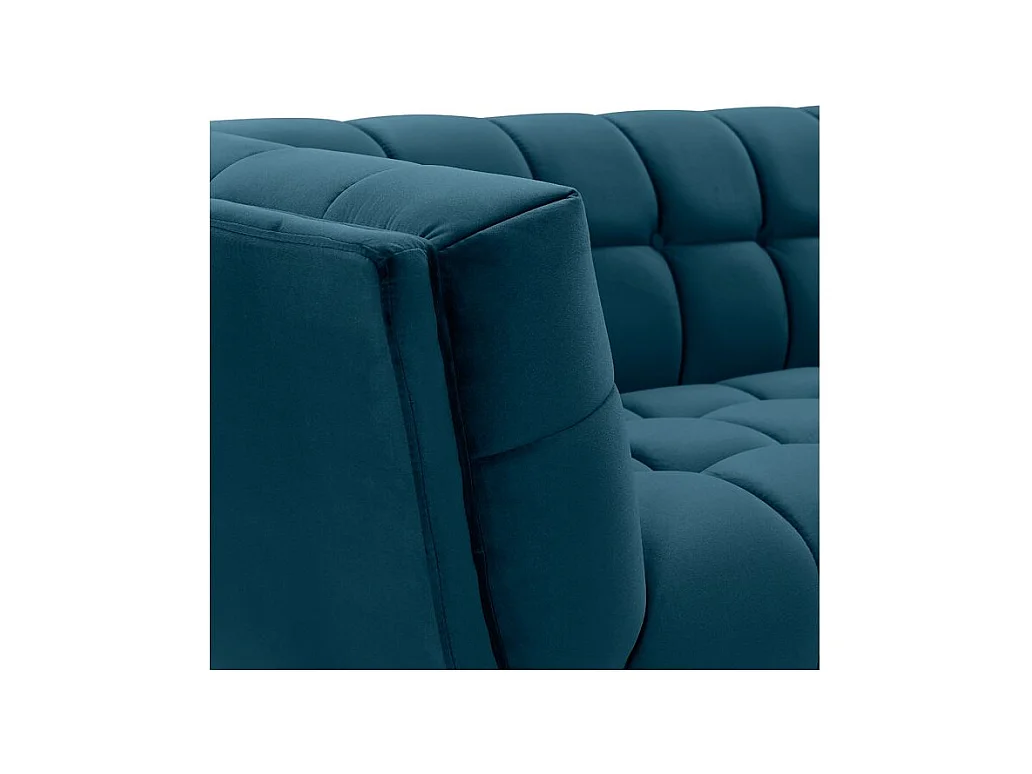 Sofá de 3 plazas en terciopelo azul oscuro - Mona