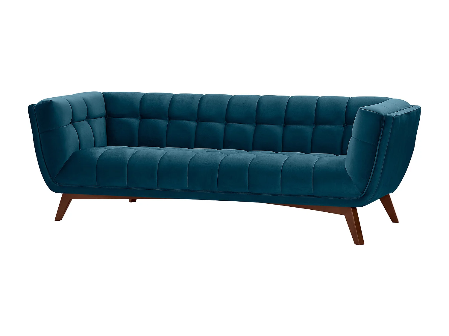 Sofá de 3 plazas en terciopelo azul oscuro - Mona