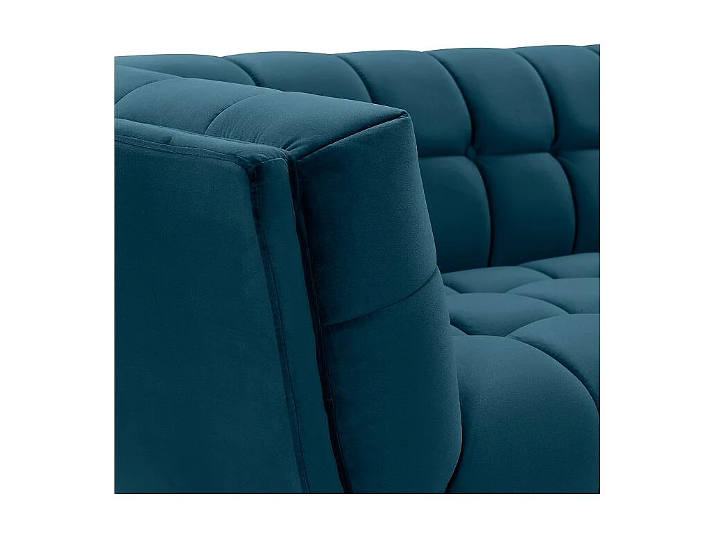 Sofá de 3 plazas en terciopelo azul oscuro - Mona