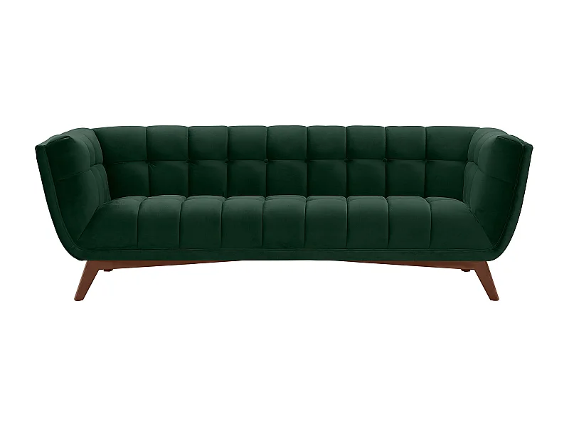 Canapé 3 places en velours vert foncé - Mona