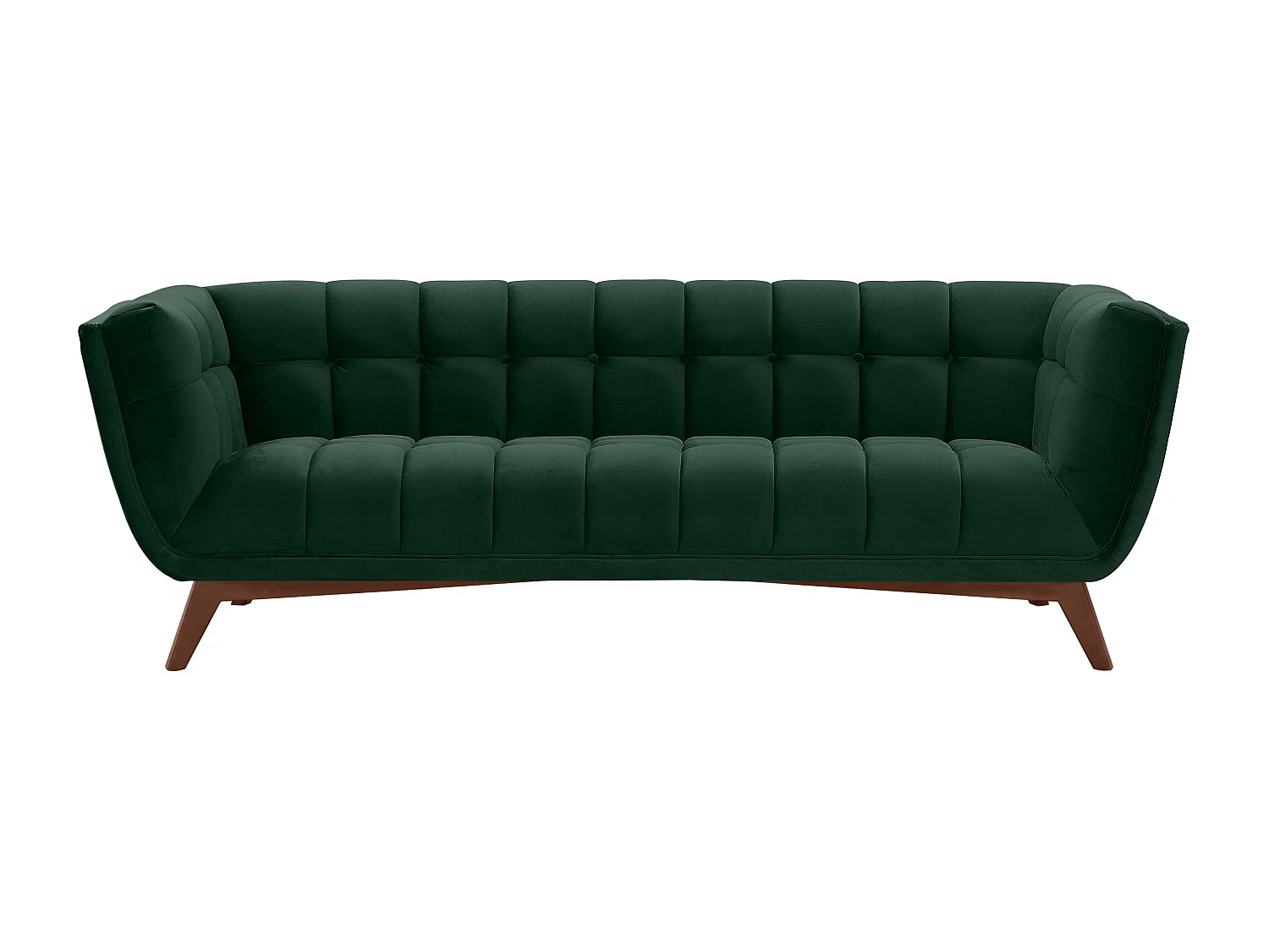 Divano a 3 posti in velluto verde scuro - Mona