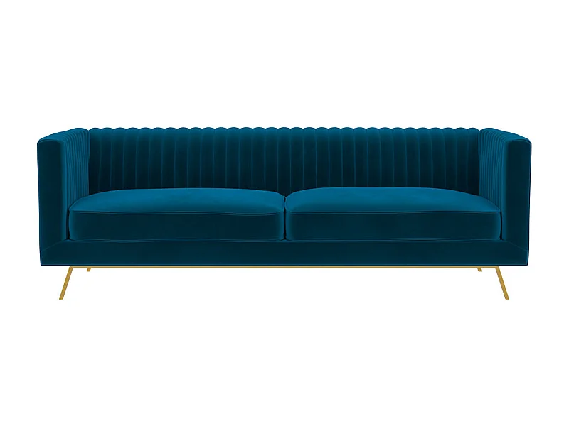 Canapé 3 places en velours bleu foncé - Gatsby