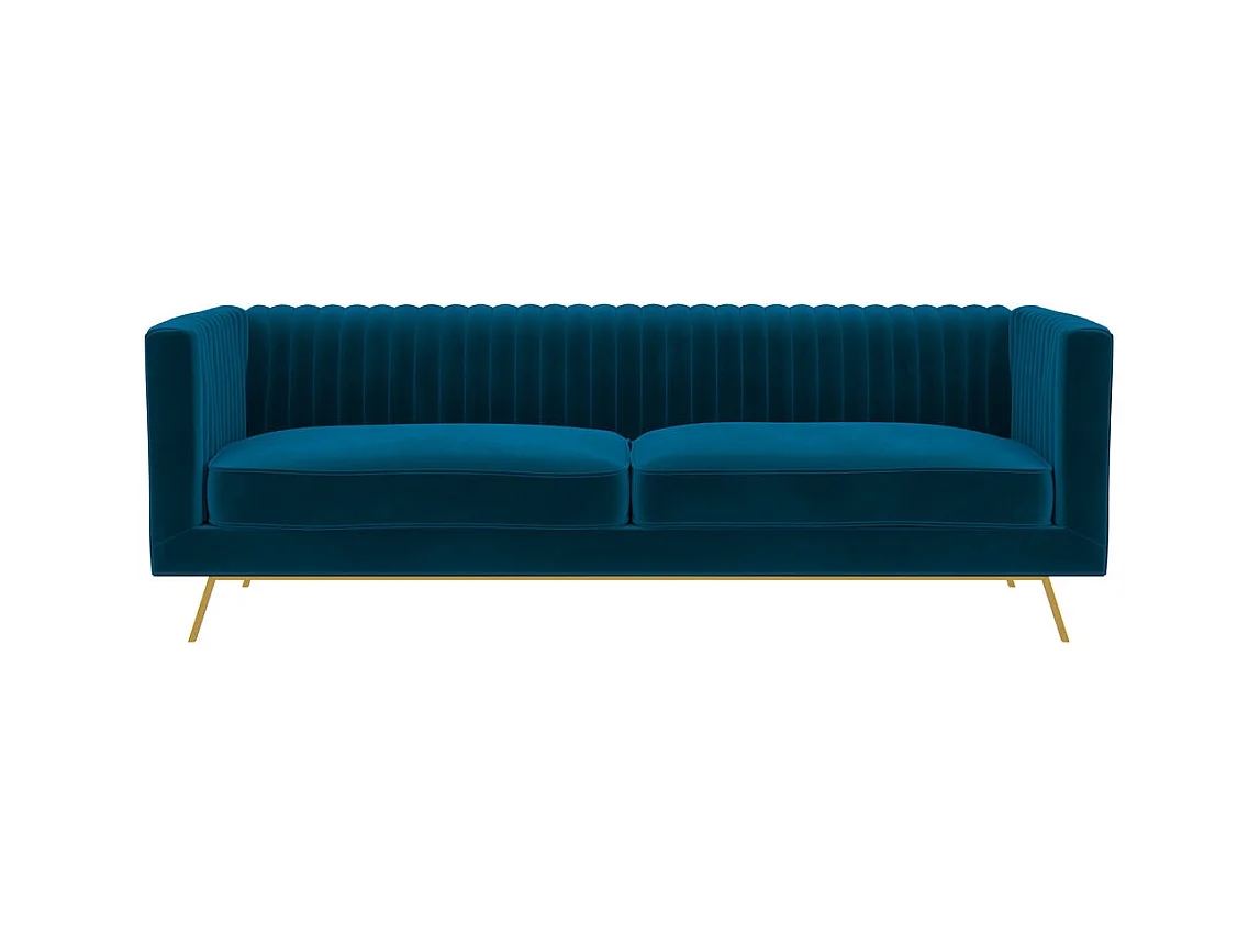 Divano 3 posti in velluto blu scuro - Gatsby