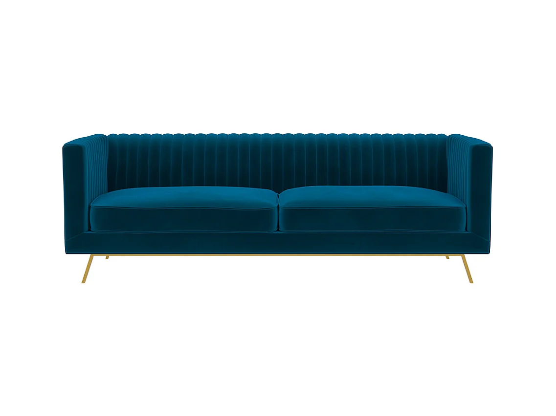 Canapé 3 places en velours bleu foncé - Gatsby