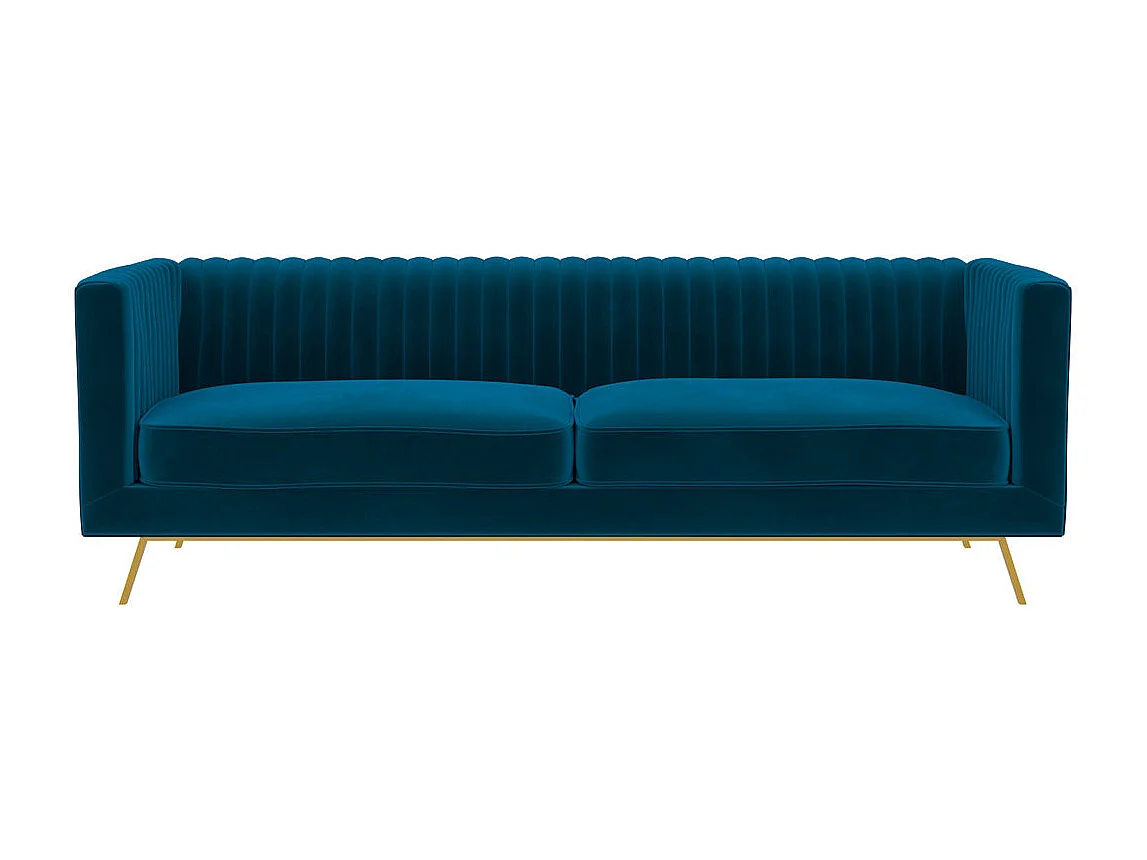 Sofá de 3 plazas en terciopelo azul oscuro - Gatsby