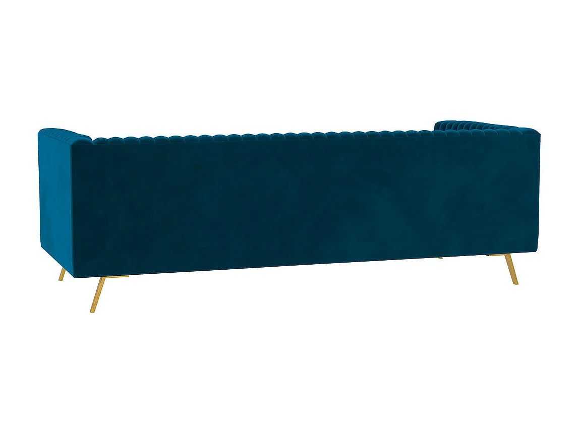 Sofá de 3 plazas en terciopelo azul oscuro - Gatsby