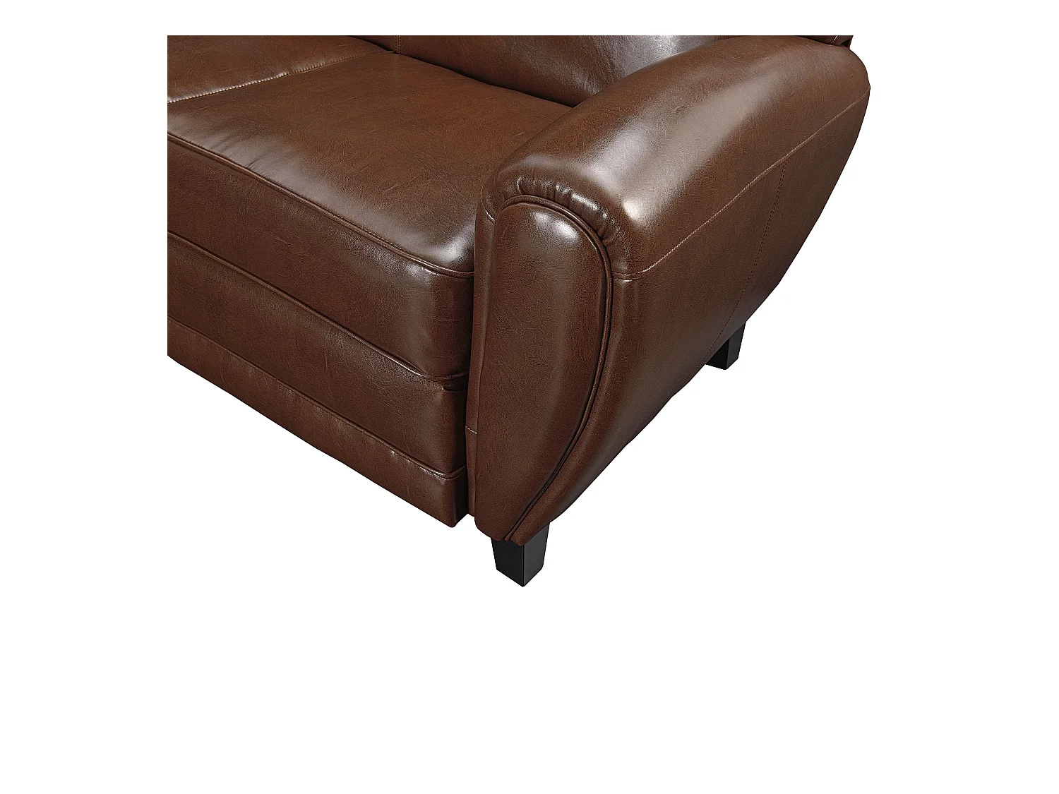 Sofá marrón de 2 plazas en cuero recubierto - Club