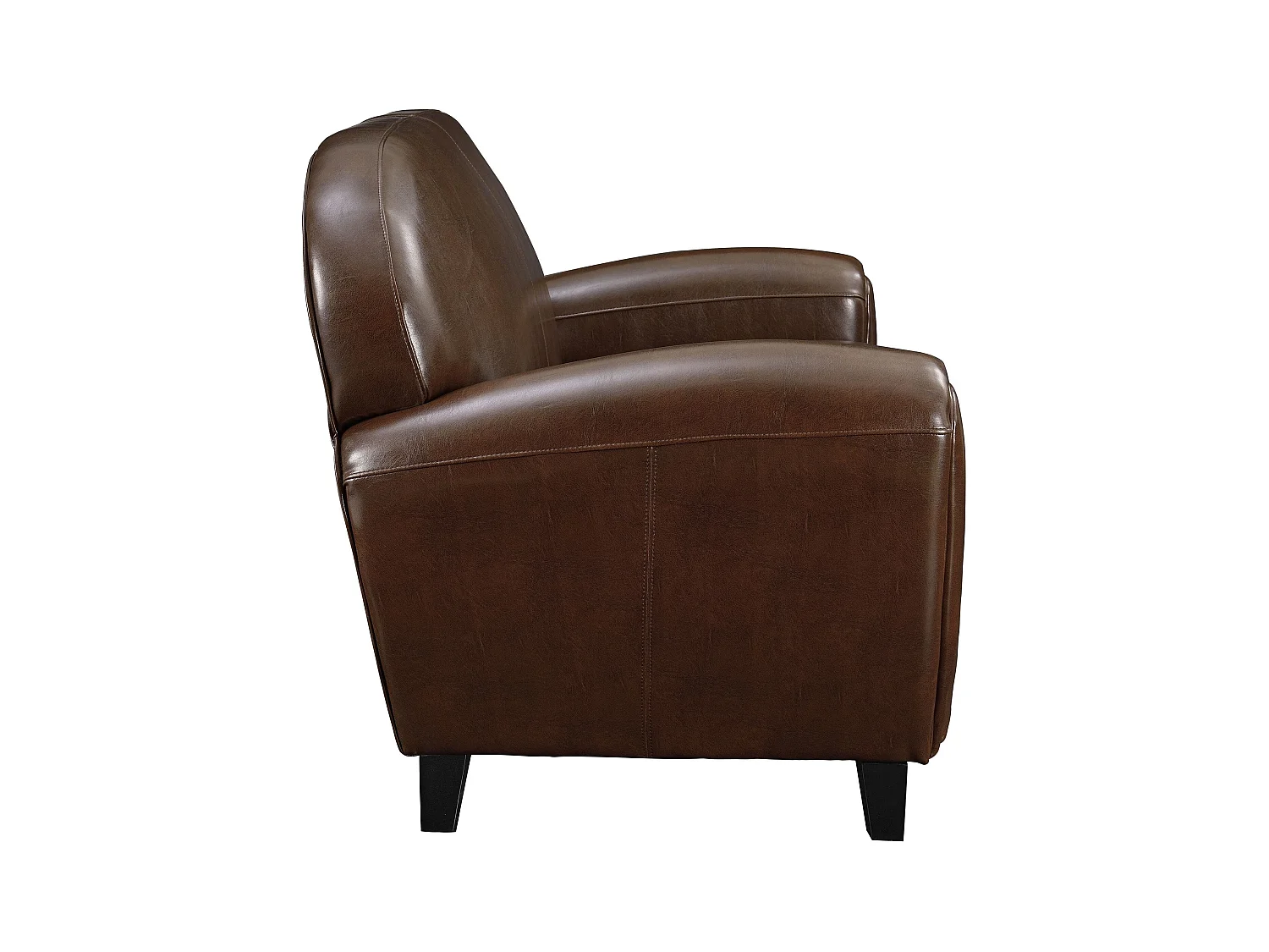 Sofá marrón de 2 plazas en cuero recubierto - Club