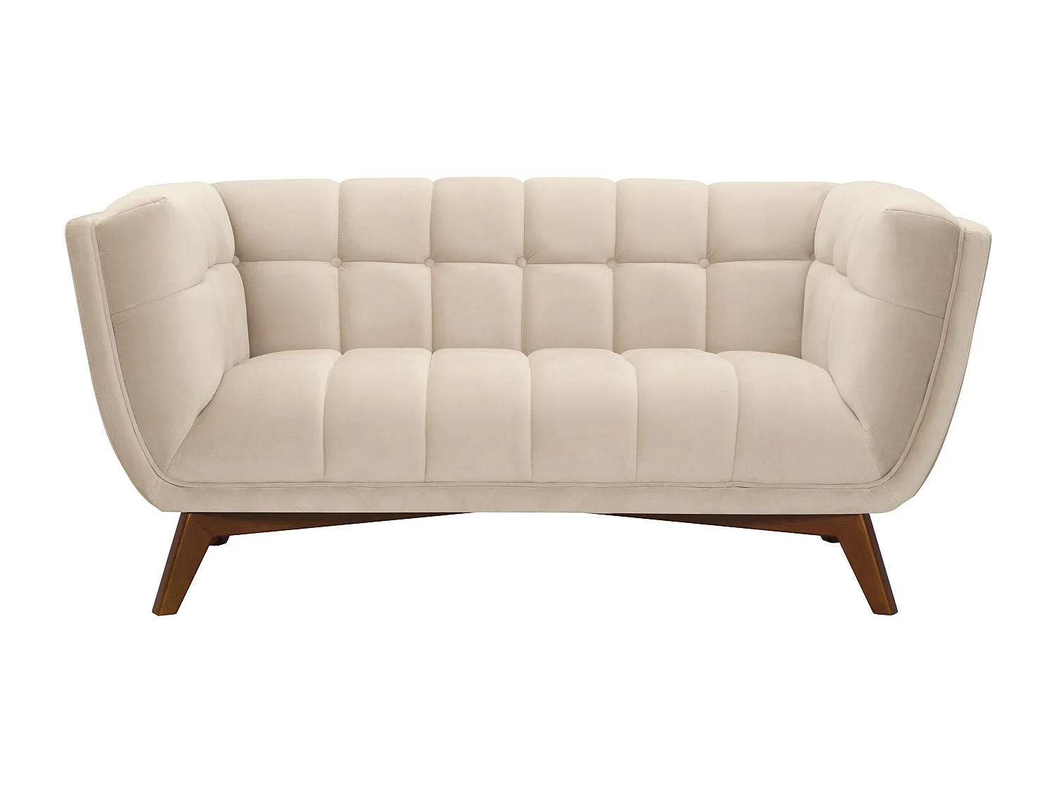 Divano a 2 posti in velluto beige - Mona