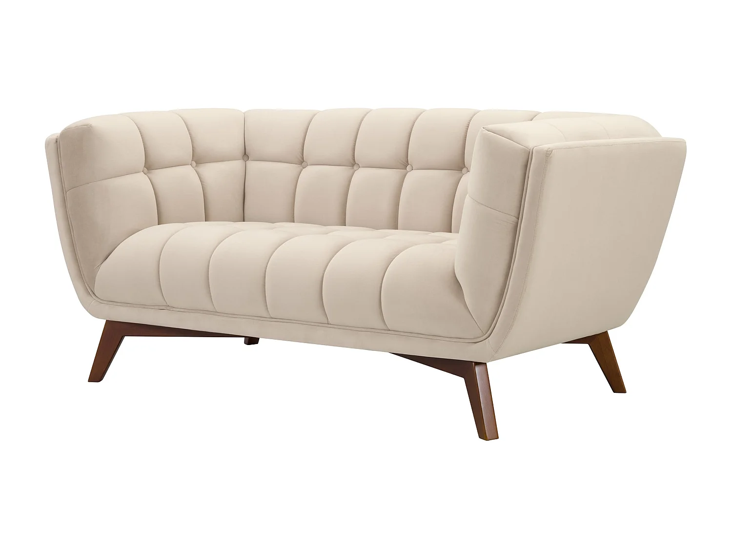 Divano a 2 posti in velluto beige - Mona