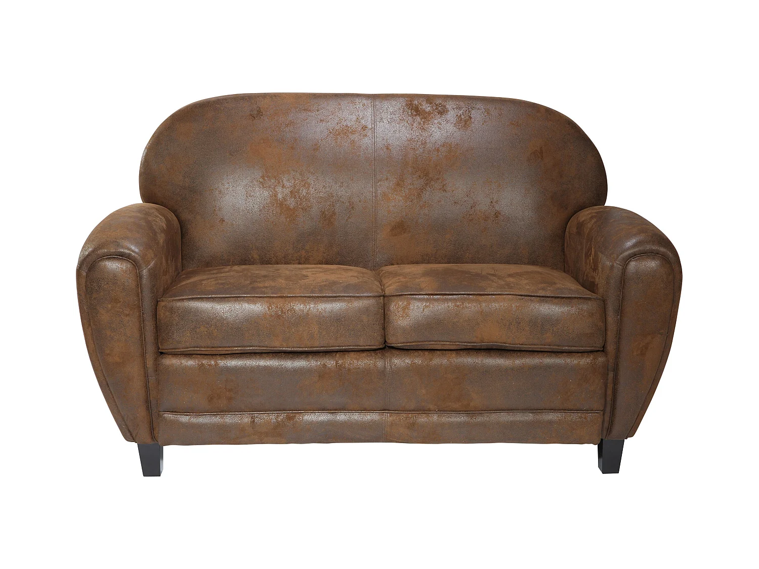 Sofá de 2 plazas de microfibra marrón - Club