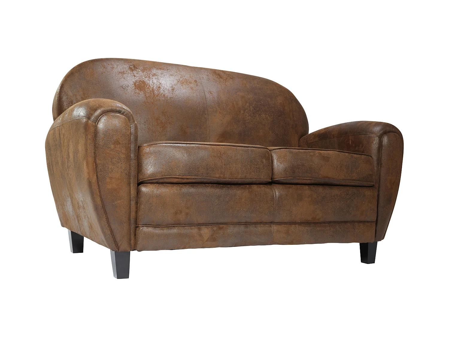 Sofá de 2 plazas de microfibra marrón - Club