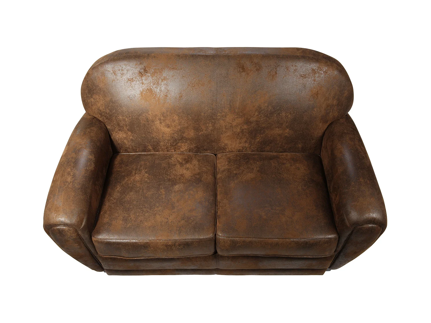 Sofá de 2 plazas de microfibra marrón - Club