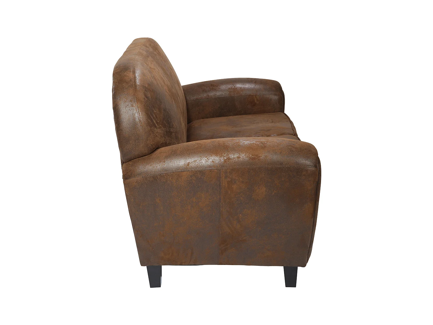 Sofá de 2 plazas de microfibra marrón - Club