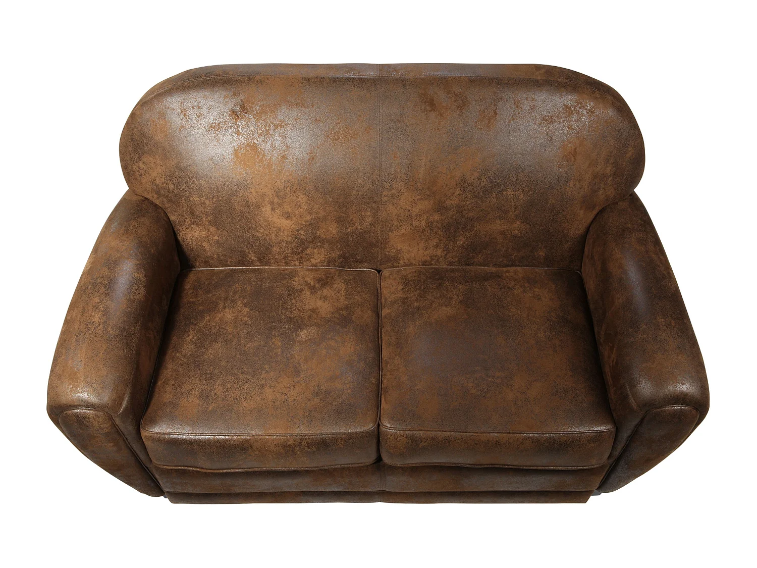 Canapé 2 places marron vieilli en microfibre - Club