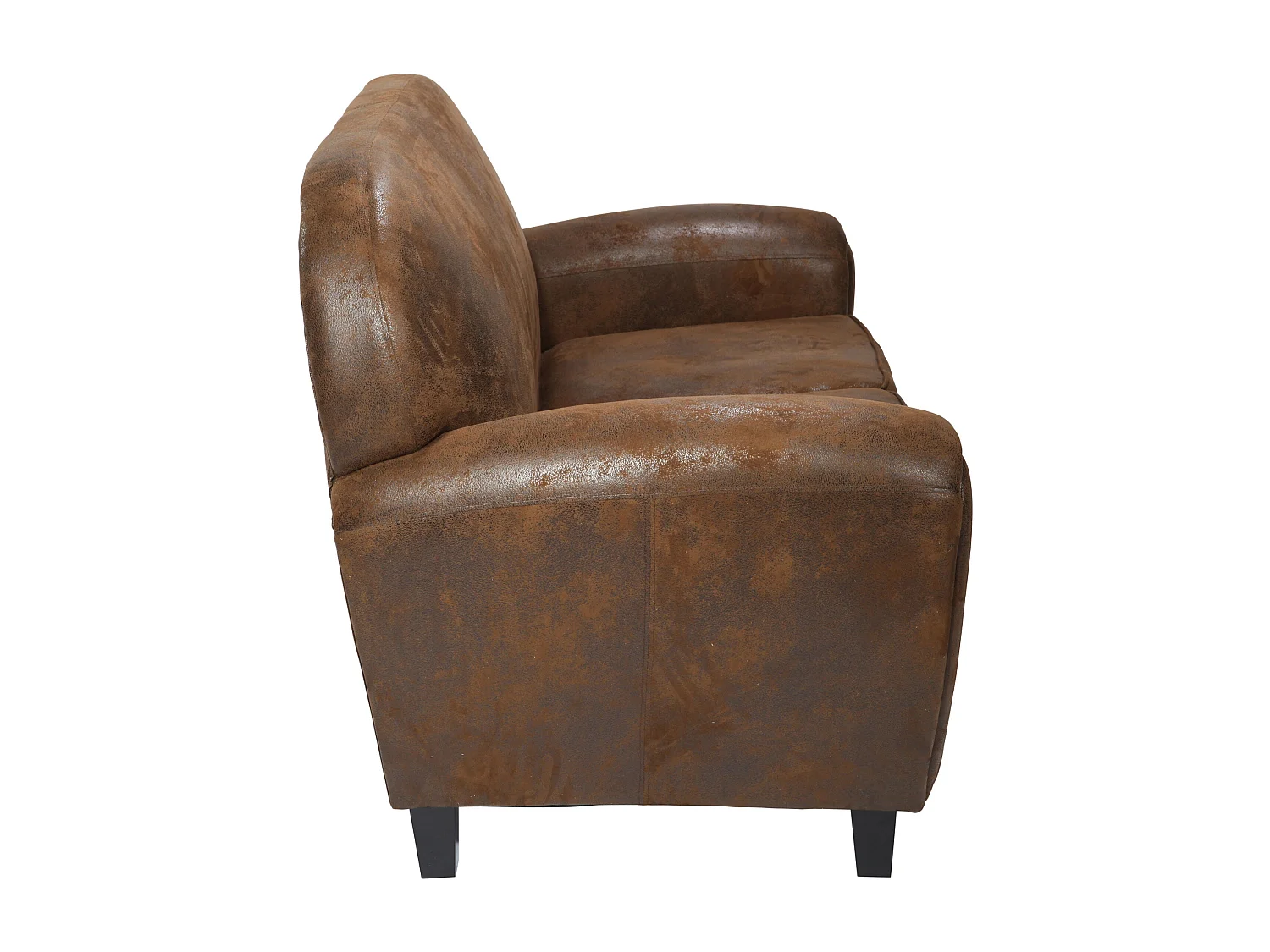 Canapé 2 places marron vieilli en microfibre - Club