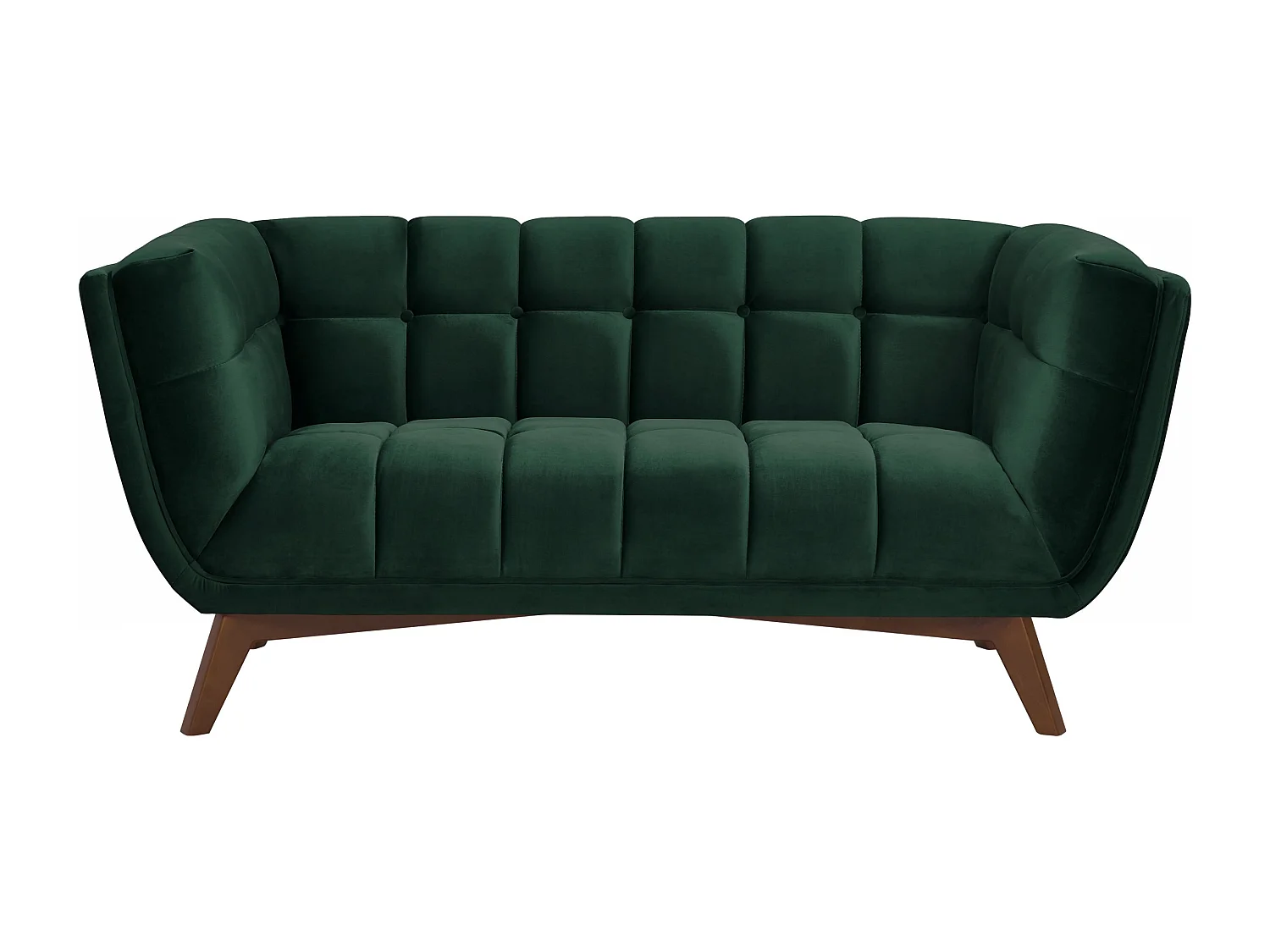 Divano a 2 posti in velluto verde scuro - Mona