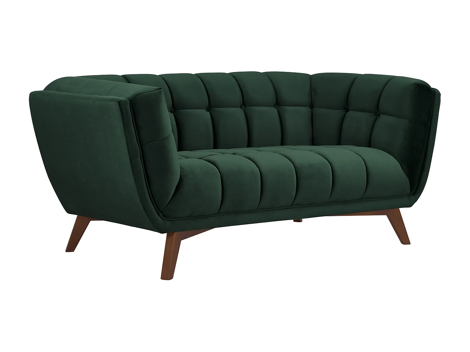 Canapé 2 places en velours vert foncé - Mona