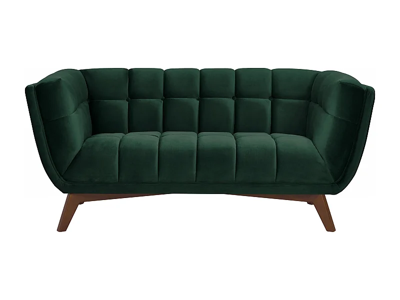Canapé 2 places en velours vert foncé - Mona